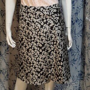 Y2K Jacob 100% Silk Floral Knee Length Skirt Size 4